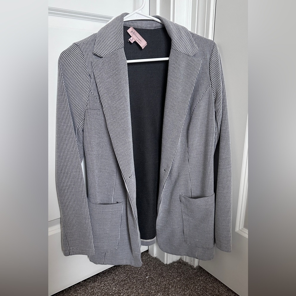 Striped Gray Women's Blazer